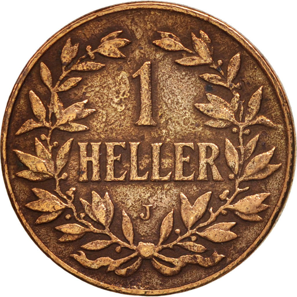 GERMAN EAST AFRICA, Wihelm II, Heller, 1907, Hambourg, VF(30-35), Bronze, KM:7