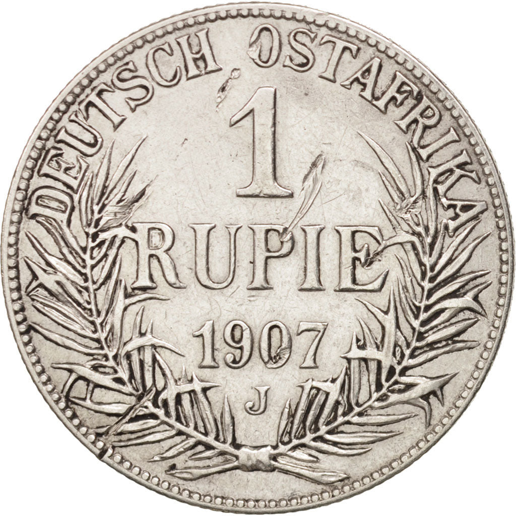 GERMAN EAST AFRICA, Wihelm II, Rupie, 1907, VF(30-35), Silver, KM:10