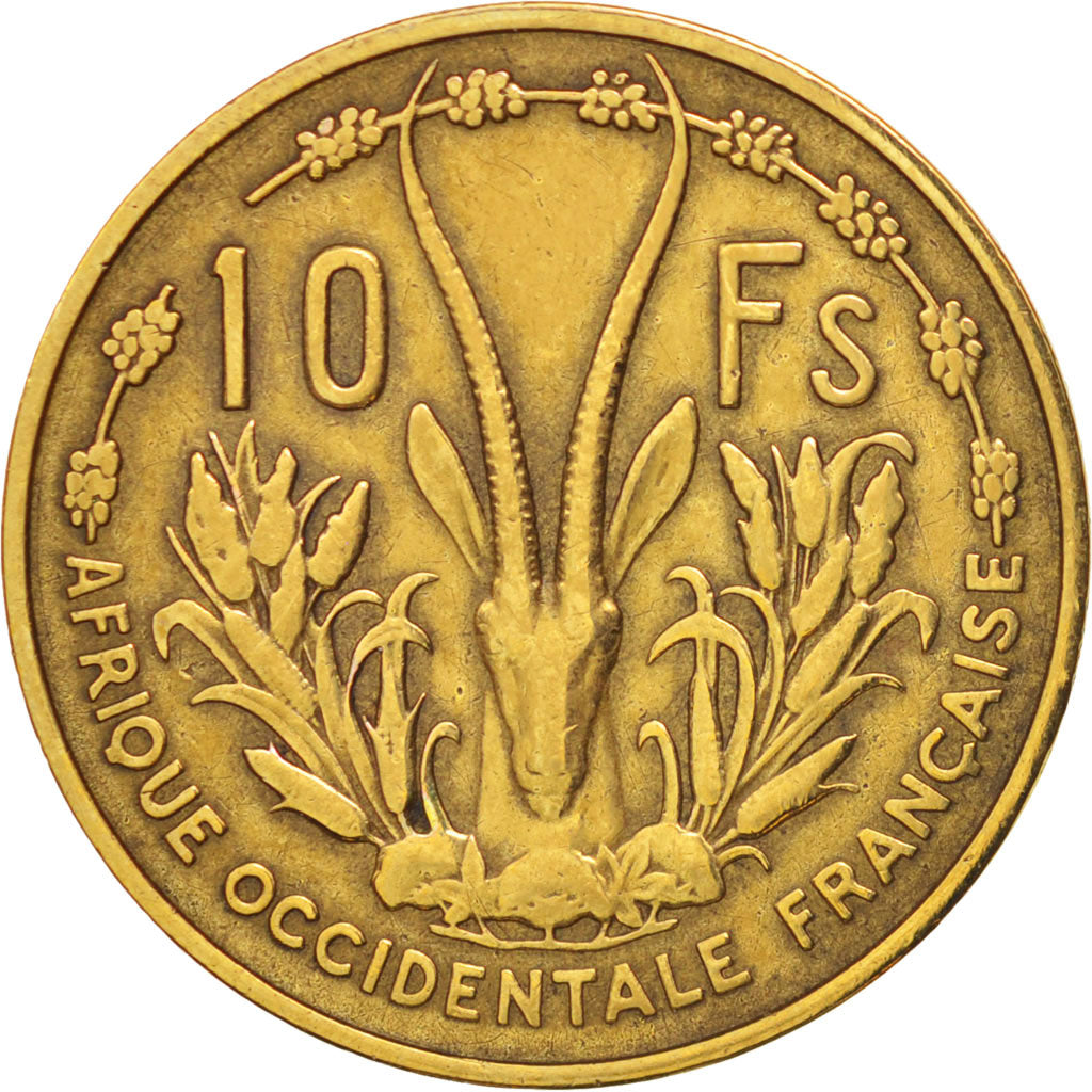 French West Africa, 10 Francs, 1956, Paris, VF(30-35), Aluminum-Bronze, KM:6