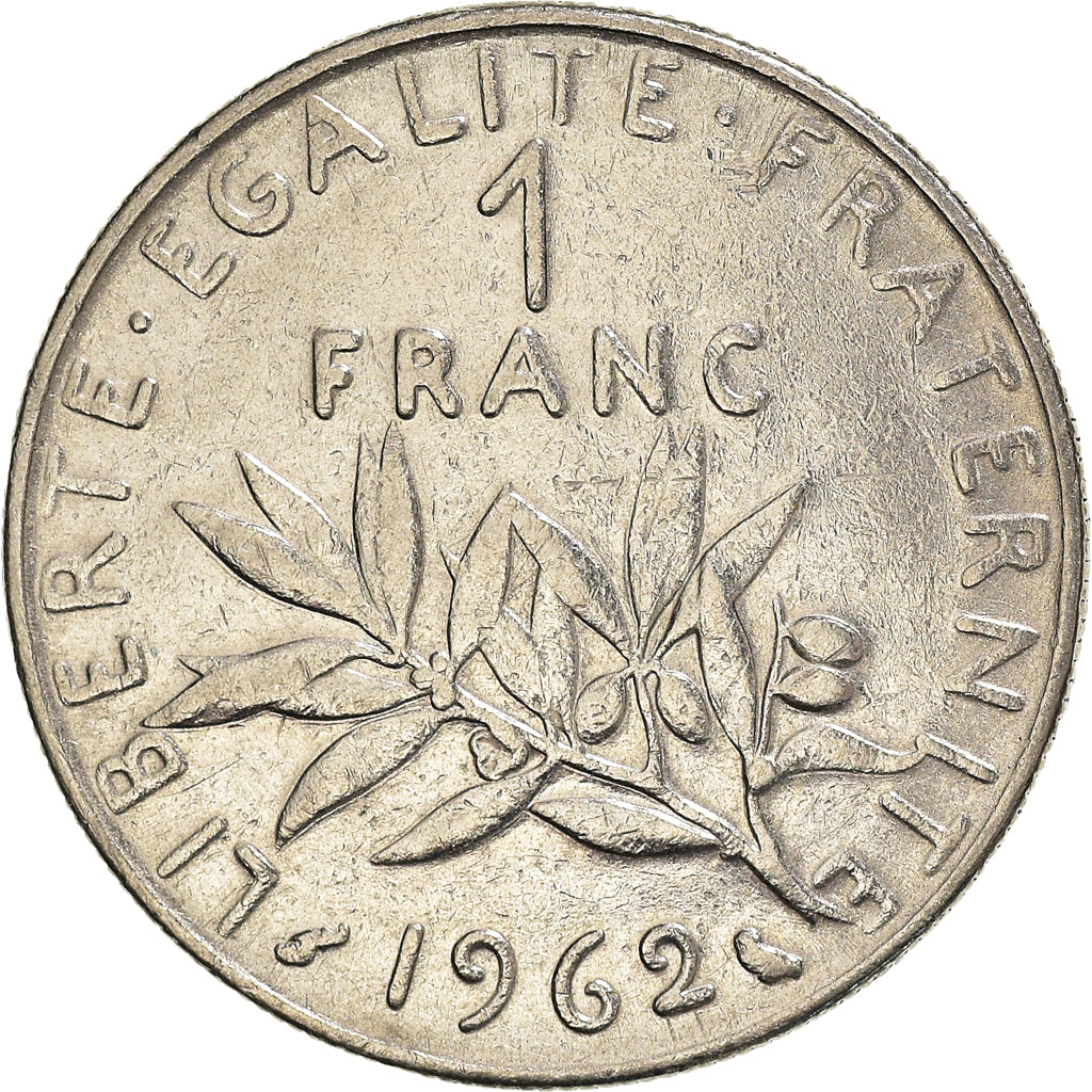 Moneta, Francja, Semeuse, Franc, 1962, Paris, VF(30-35), Nikiel, KM:925.1