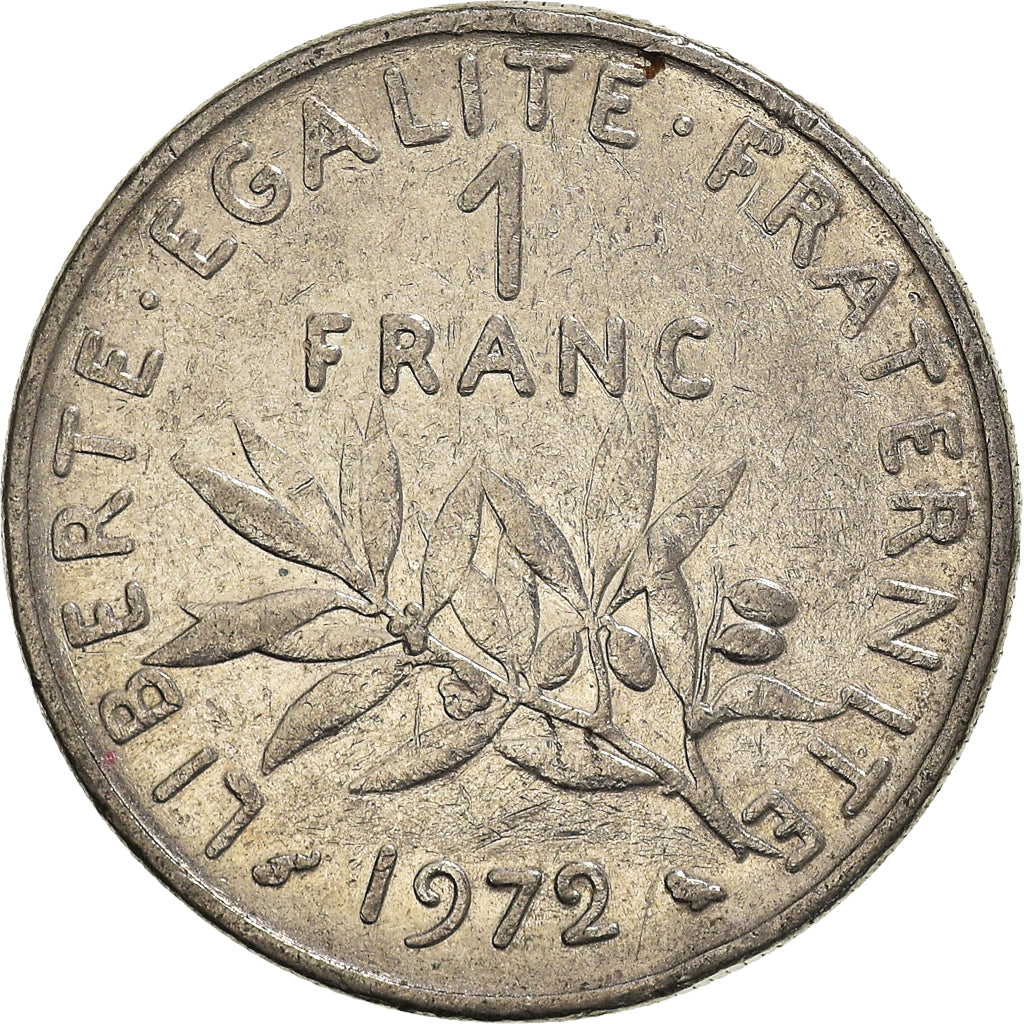 Moneta, Francja, Semeuse, Franc, 1972, Paris, VF(20-25), Nikiel, KM:925.1