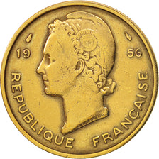 Moneda, África oriental francesa, 25 Francs, 1956, Paris, BC+, Aluminio -