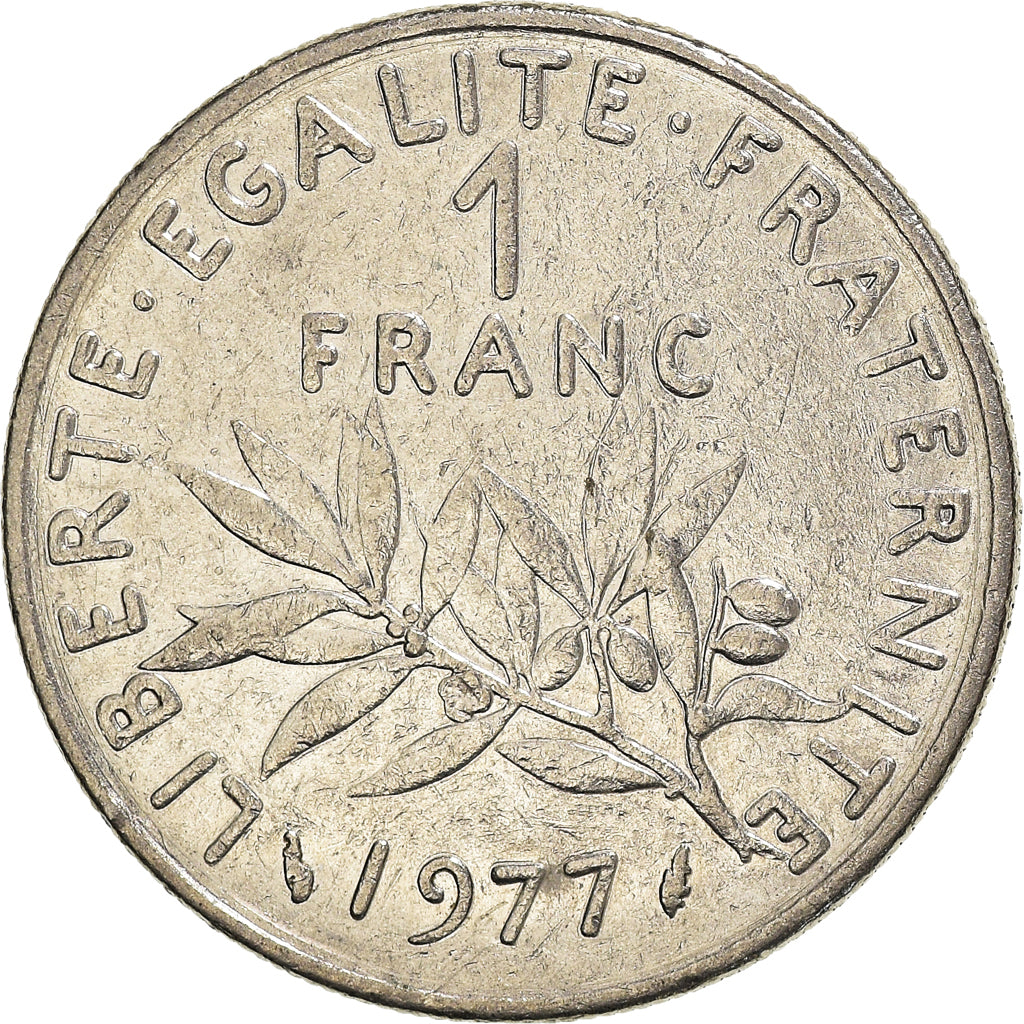 Moneta, Francja, Semeuse, Franc, 1977, Paris, 1 Franc, VF(20-25), Nikiel