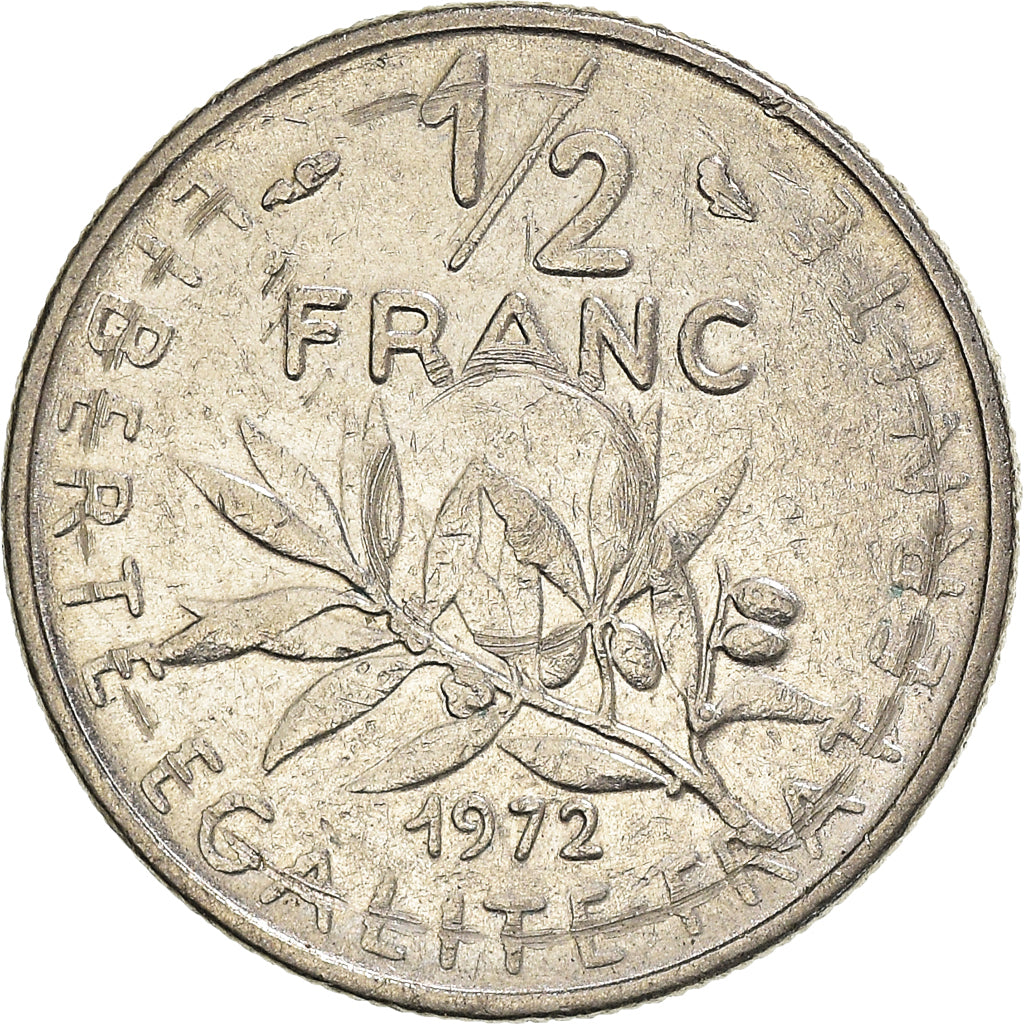 Monnaie, France, Semeuse, 1/2 Franc, 1972, Paris, TB+, Nickel, Gadoury:429