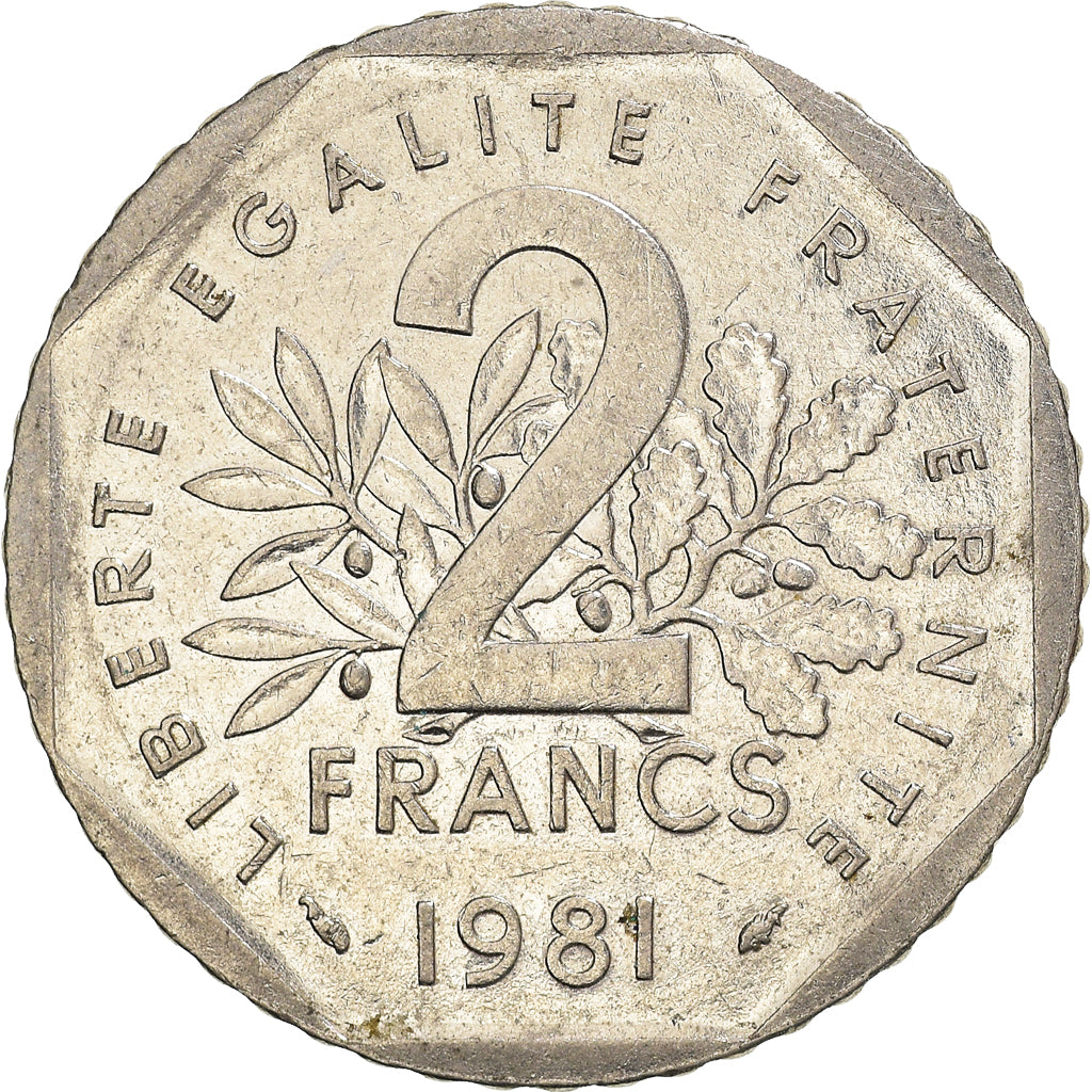 Münze, Frankreich, Semeuse, 2 Francs, 1981, S+, Nickel, KM:942.1, Gadoury:547