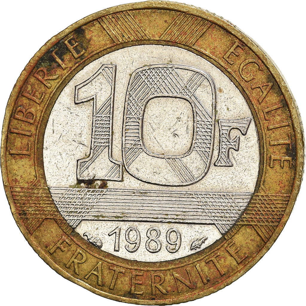 Moneta, Francja, Génie, 10 Francs, 1989, VF(30-35), Bimetaliczny, KM:964.1