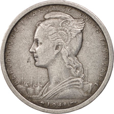 Französisch-Äquatorialafrika, 2 Francs, 1948, Paris, EF(40-45), Aluminum, KM:7