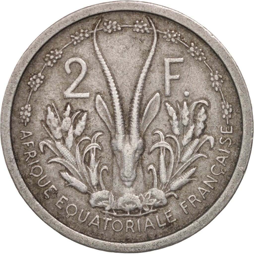 Französisch-Äquatorialafrika, 2 Francs, 1948, Paris, EF(40-45), Aluminum, KM:7