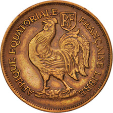 Coin, French Equatorial Africa, Franc, 1943, Pretoria, EF(40-45), Bronze, KM:2a