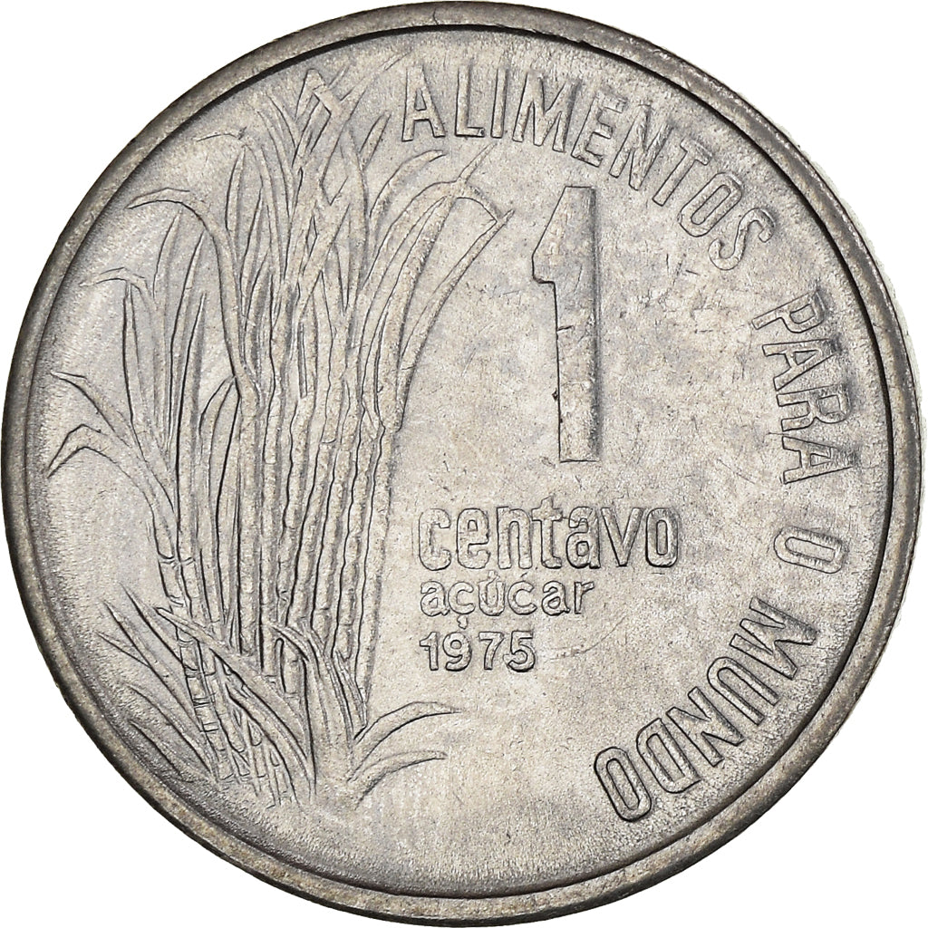 Moneta, Brazylia, Centavo, 1975, AU(50-53), Stal nierdzewna, KM:585