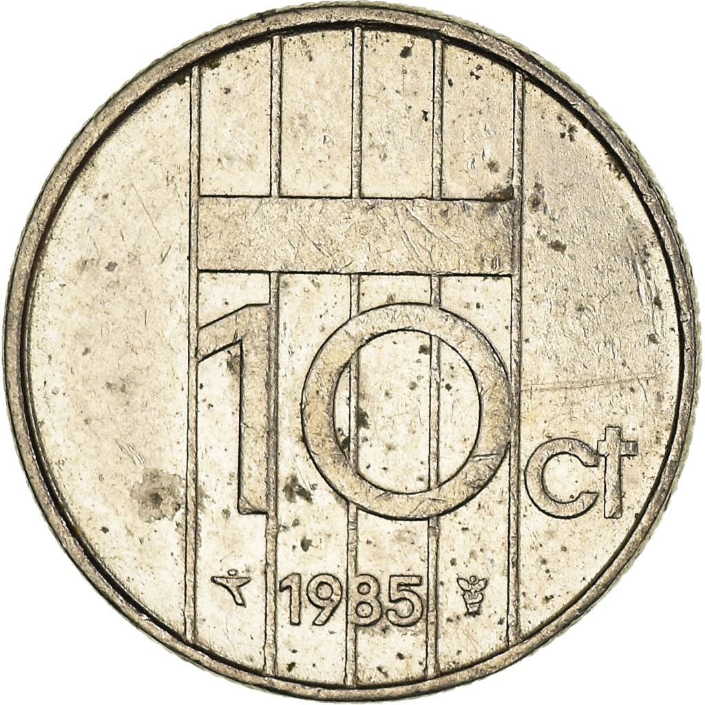Moeda, Países Baixos, Beatrix, 10 Cents, 1985, VF(30-35), Níquel, KM:203