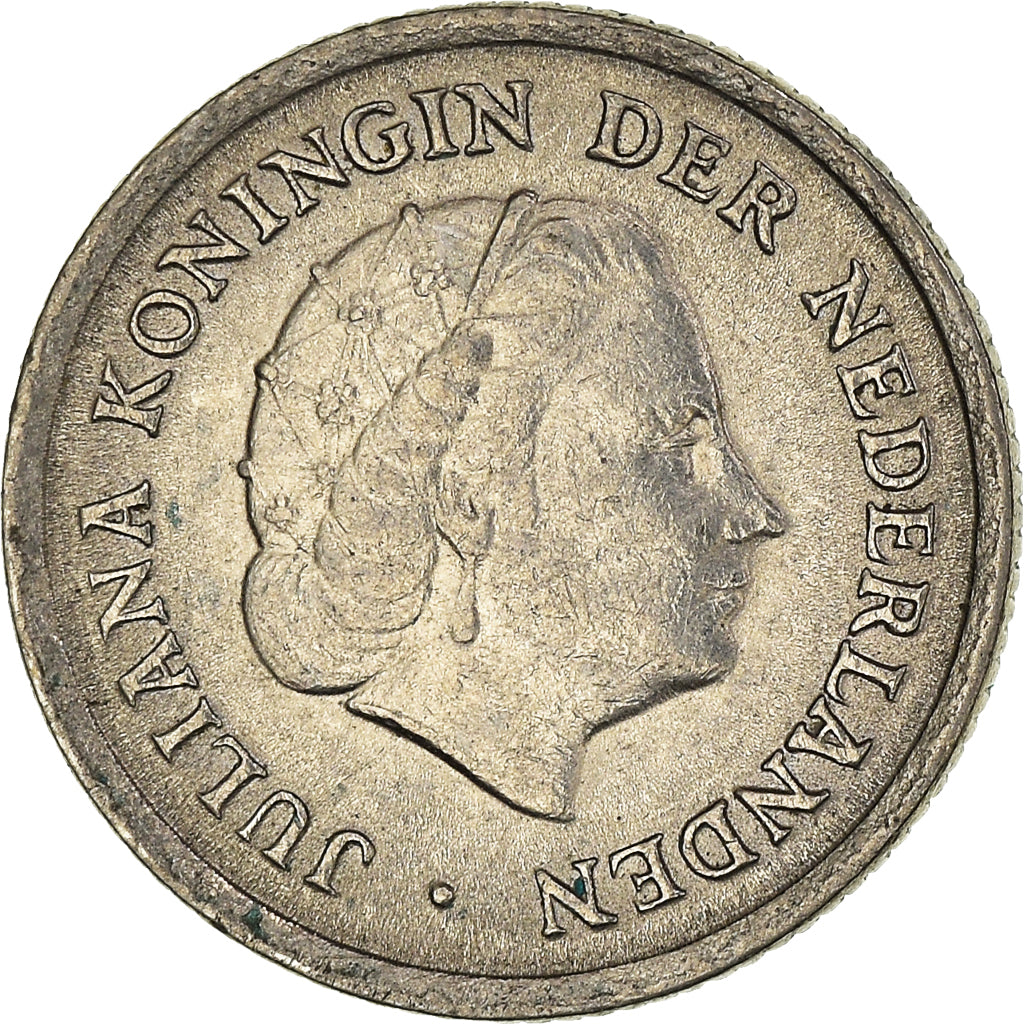 Moneta, Paesi Bassi, Juliana, 10 Cents, 1965, MB+, Nichel, KM:182