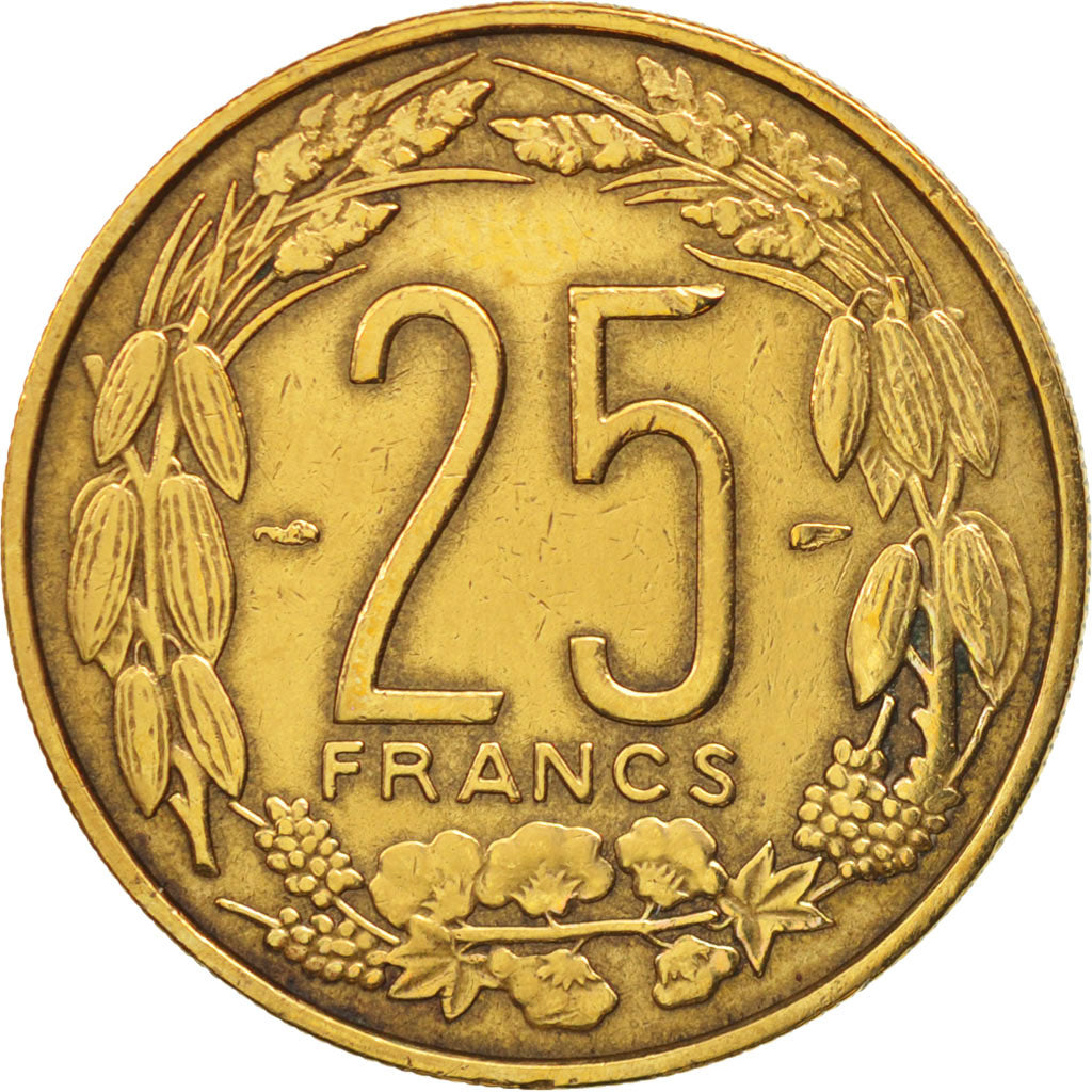 Kamerun, 25 Francs, 1958, Paris, EF(40-45), Aluminum-Bronze, KM:12