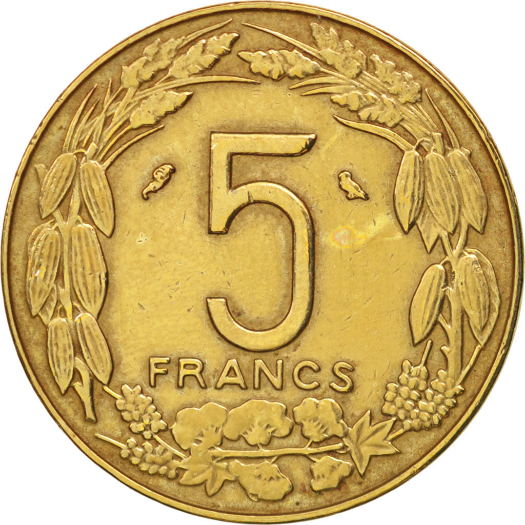 EQUATORIAL AFRICAN STATES, 5 Francs, 1965, Paris, EF(40-45), Aluminum-Nickel