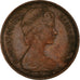 Moneda, Gran Bretaña, Elizabeth II, New Penny, 1981, BC+, Bronce, KM:915