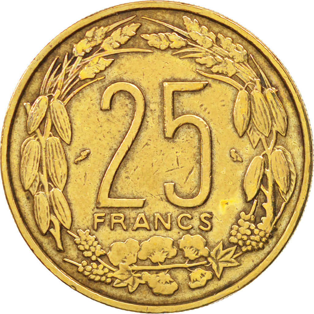 Stati dell’Africa equatoriale, 25 Francs, 1962, Paris, BB, Alluminio-bronzo...