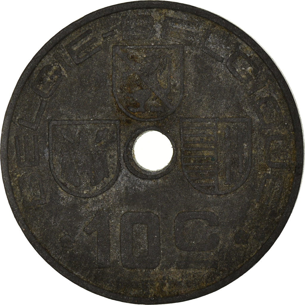 Moneta, Belgia, 10 Centimes, 1946, VF(30-35), Cynk, KM:126