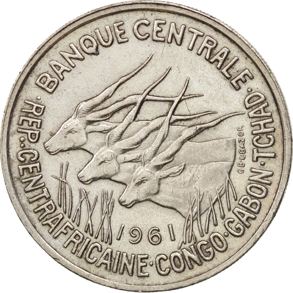 Äquatorial Afrikanische Staaten, 50 Francs, 1961, Paris, EF(40-45), Copper-nicke