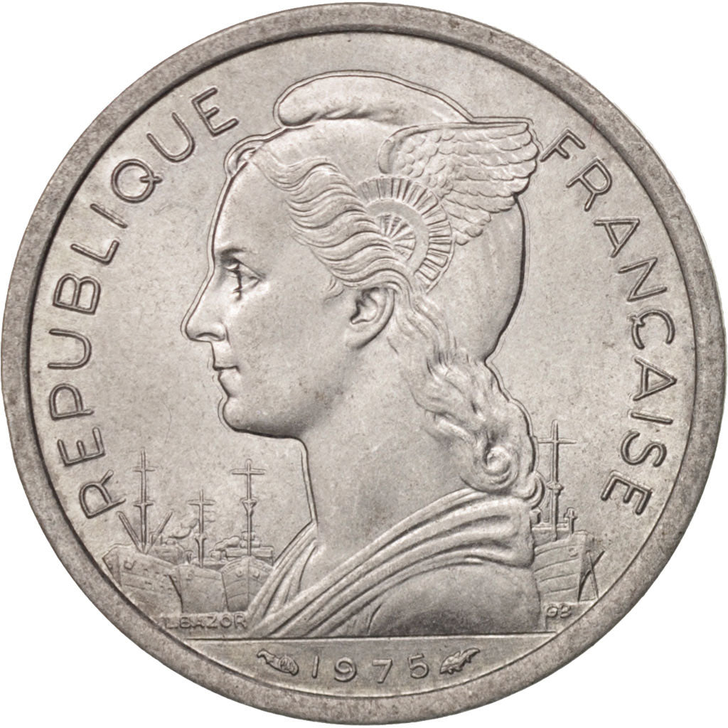 AFARS E ISSAS FRANCESI, 2 Francs, 1975, Paris, BB+, Alluminio, KM:13