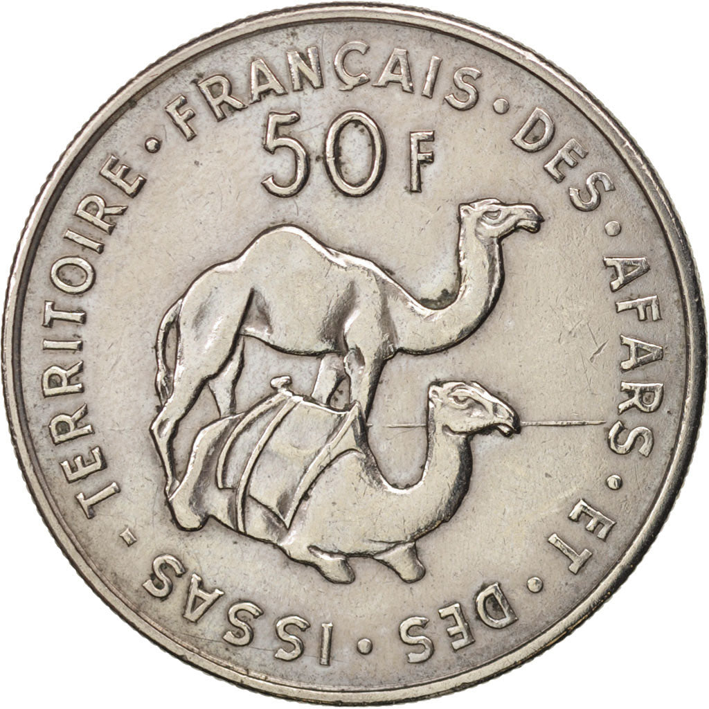 FRENCH AFARS & ISSAS, 50 Francs, 1975, Paris, TTB, Copper-nickel, KM:18