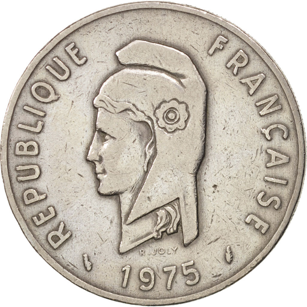 FRENCH AFARS & ISSAS, 100 Francs, 1975, Paris, TB+, Copper-nickel, KM:19