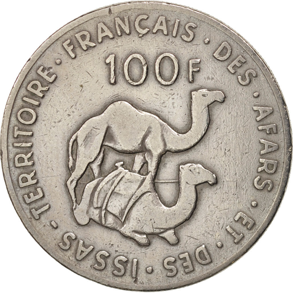 FRENCH AFARS & ISSAS, 100 Francs, 1975, Paris, TB+, Copper-nickel, KM:19