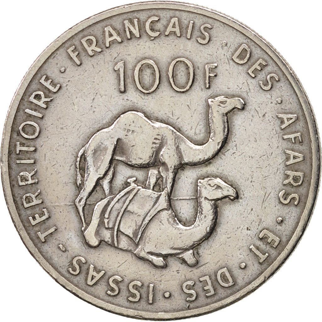FRENCH AFARS & ISSAS, 100 Francs, 1970, Paris, VF(30-35), Copper-nickel, KM:19