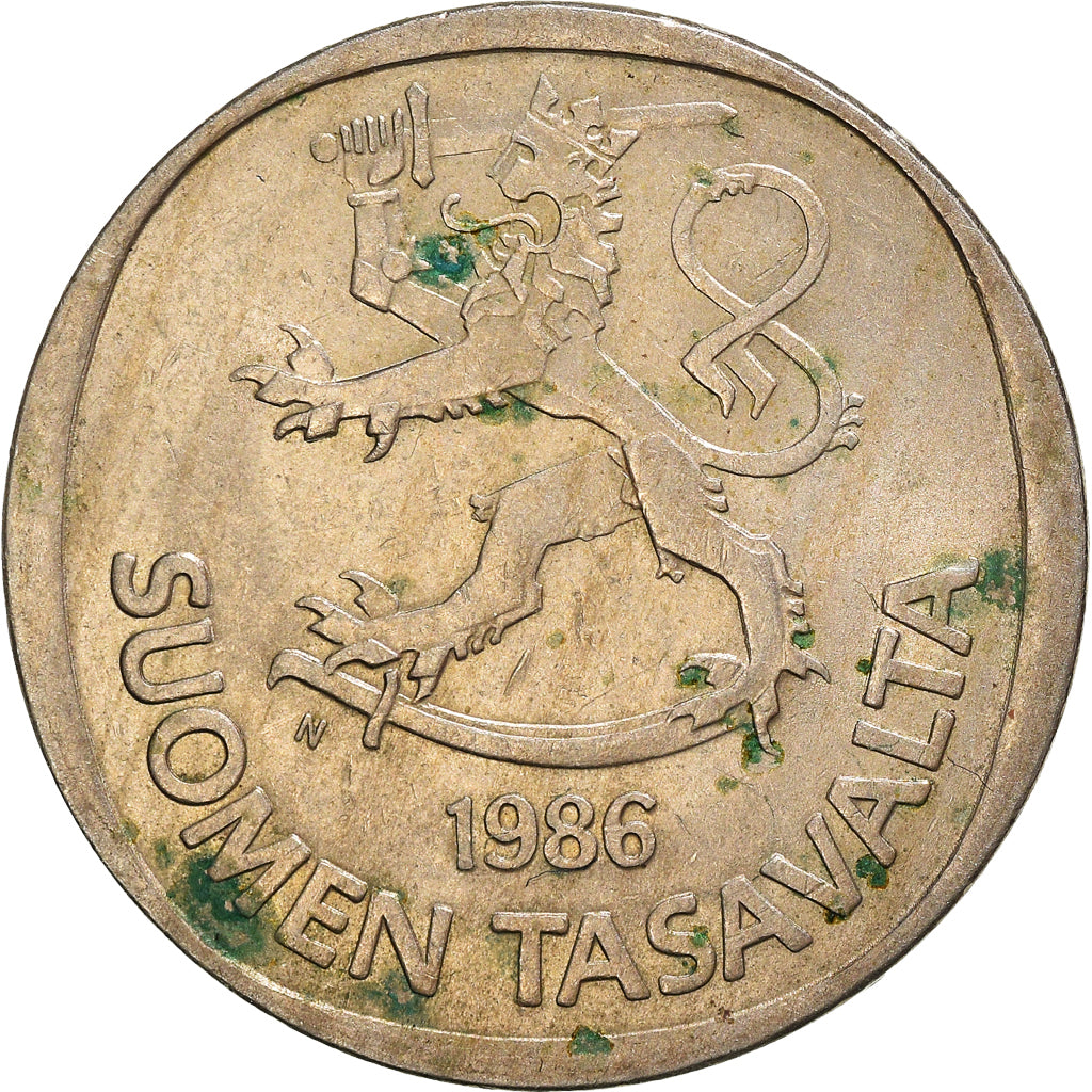 Moneda, Finlandia, Markka, 1986, MBC, Cobre - níquel, KM:49a