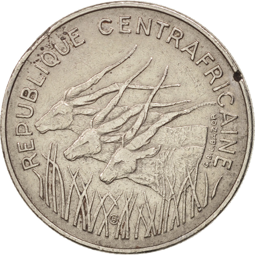 Repubblica Centrafricana, 100 Francs, 1972, Paris, BB, Nichel, KM:6