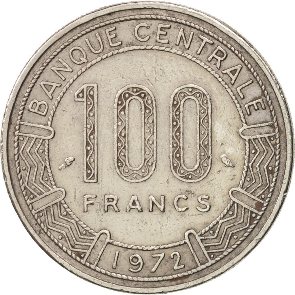 Repubblica Centrafricana, 100 Francs, 1972, Paris, BB, Nichel, KM:6