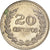 Moneda, Colombia, 20 Centavos, 1971, BC+, Níquel recubierto de acero, KM:245