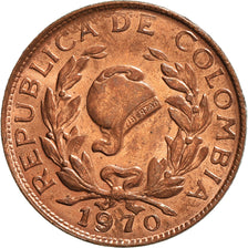 Moneta, Colombia, Centavo, 1970, BB, Acciaio ricoperto in rame, KM:205a