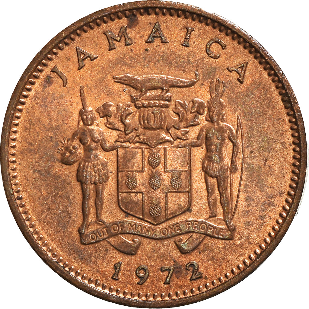 Coin, Jamaica, Elizabeth II, Cent, 1972, Franklin Mint, EF(40-45), Bronze, KM:52