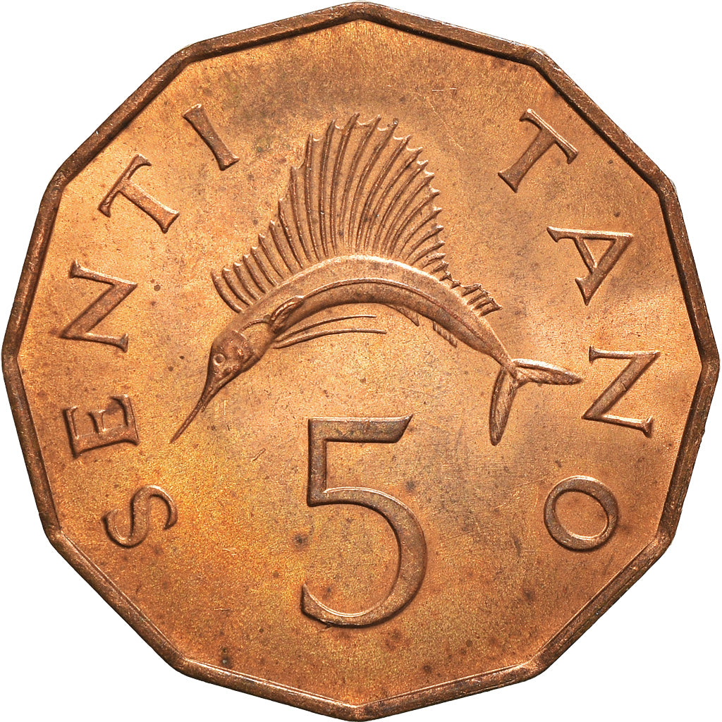 Coin, Tanzania, 5 Senti, 1972, AU(50-53), Bronze, KM:1