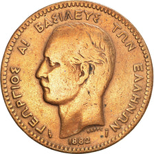 Coin, Greece, George I, 10 Lepta, 1882, Paris, VF(30-35), Copper, KM:55