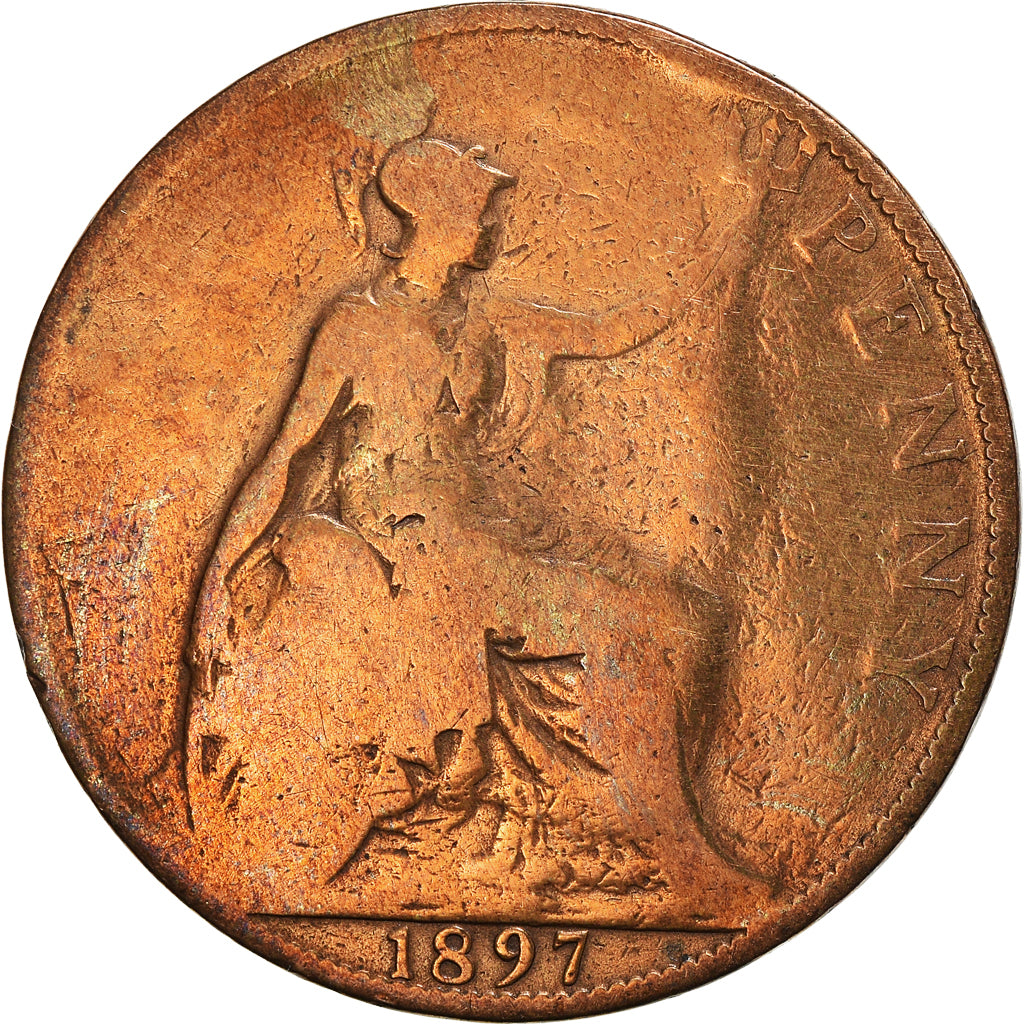 Monnaie, Grande-Bretagne, Victoria, Penny, 1897, B, Bronze, KM:790