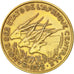 Central African States, 25 Francs, 1975, Paris, EF(40-45), Aluminum-Bronze