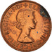 Moneda, Gran Bretaña, Elizabeth II, 1/2 Penny, 1965, MBC, Bronce, KM:896