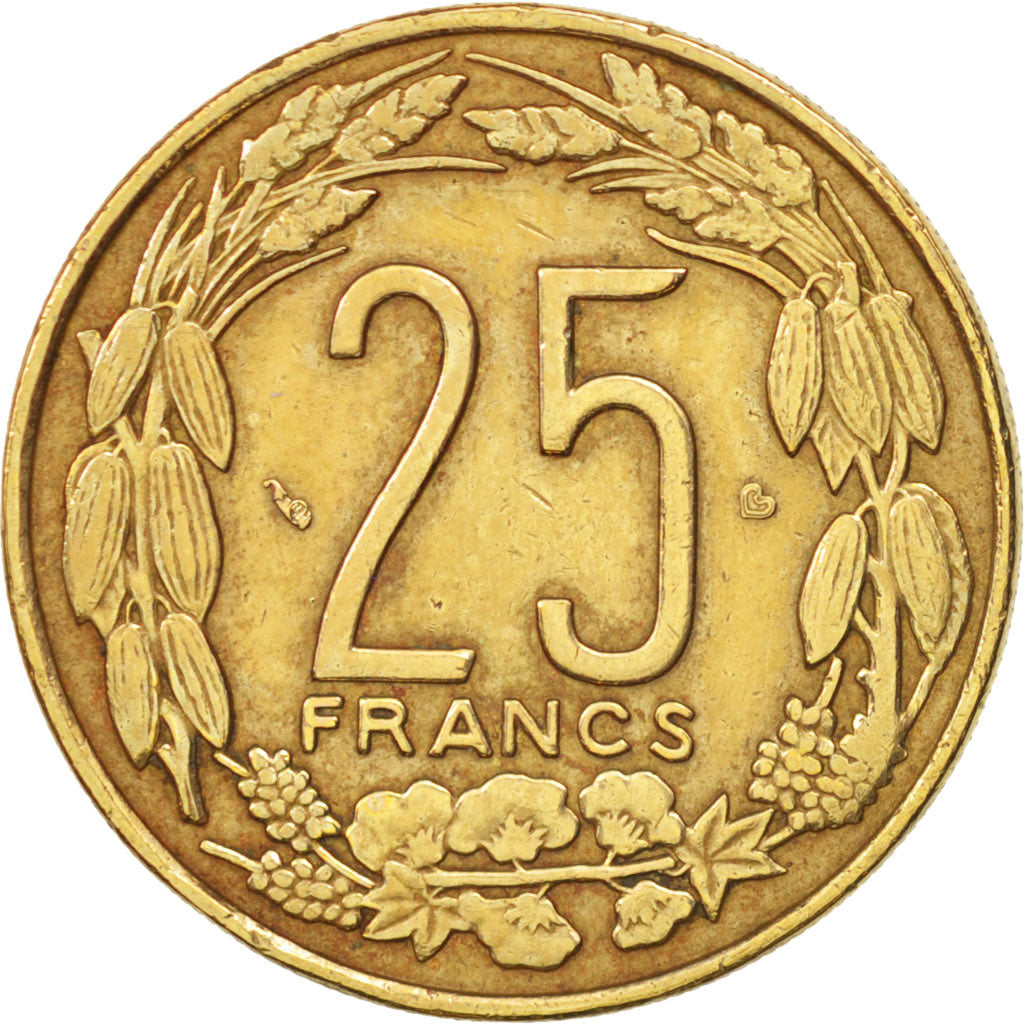 Stati dell’Africa centrale, 25 Francs, 2003, Paris, BB, Alluminio-bronzo, K...