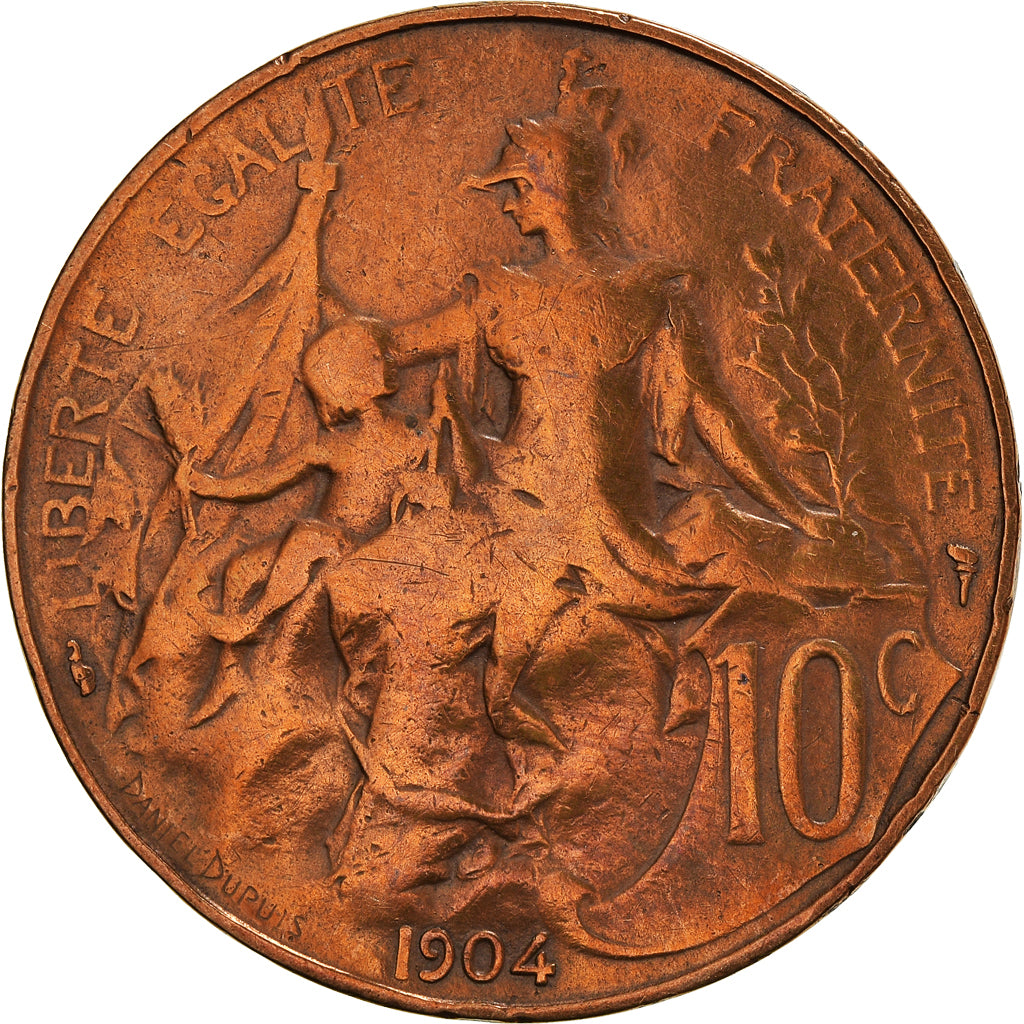 Monnaie, France, Dupuis, 10 Centimes, 1904, Paris, TB, Bronze, Gadoury:277