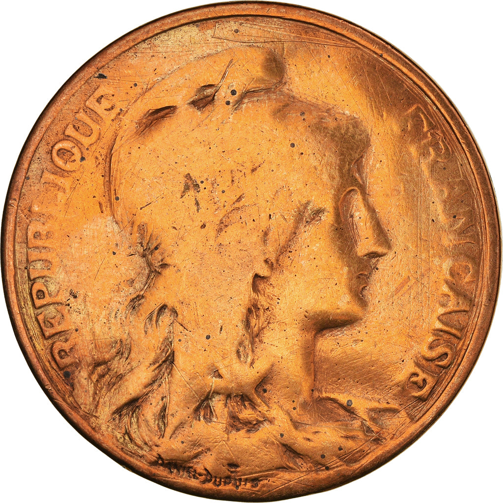 Moeda, França, Dupuis, 10 Centimes, 1907, Paris, VG(8-10), Bronze, KM:843