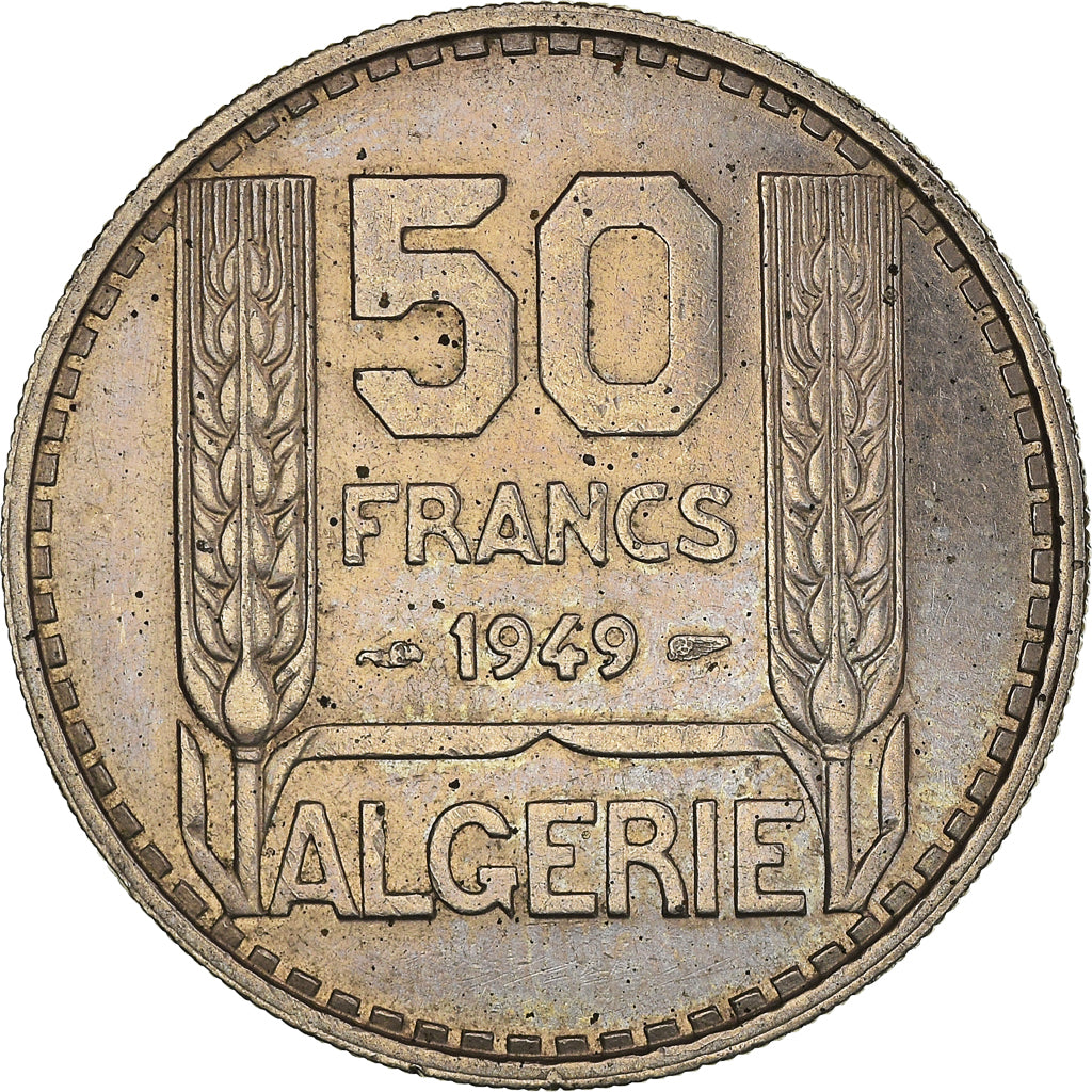 Coin, Algeria, 50 Francs, 1949, Paris, EF(40-45), Copper-nickel, KM:92