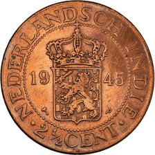 Monnaie, Indes orientales néerlandaises, Wilhelmina I, 2-1/2 Cents, 1945