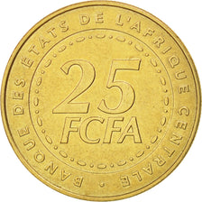 Monnaie, États de l'Afrique centrale, 25 Francs, 2006, Paris, TTB+, Laiton