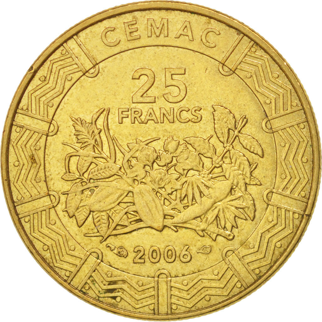 Monnaie, États de l'Afrique centrale, 25 Francs, 2006, Paris, TTB+, Laiton
