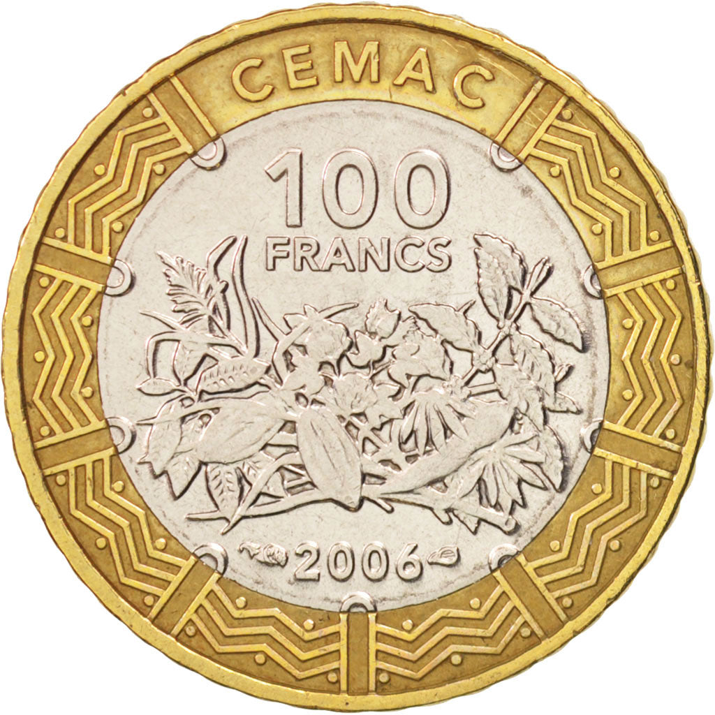 Central African States, 100 Francs, 2006, Paris, AU(50-53), Bi-Metallic, KM:15