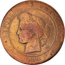 Coin, France, Cérès, 10 Centimes, 1890, Paris, F(12-15), Bronze, KM:815.1