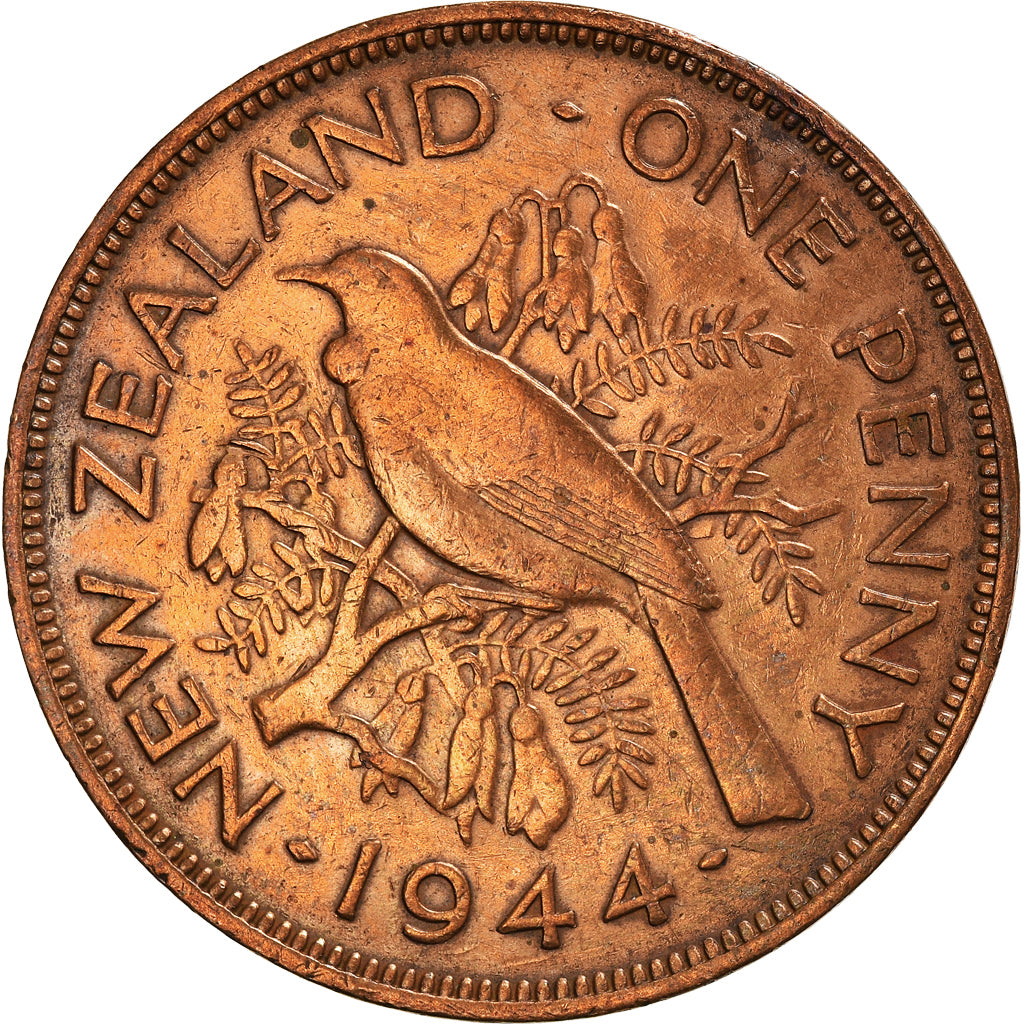 Coin, New Zealand, George VI, Penny, 1944, EF(40-45), Bronze, KM:13