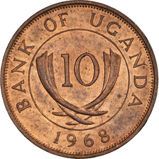 Coin, Uganda, 10 Cents, 1968, EF(40-45), Bronze, KM:2