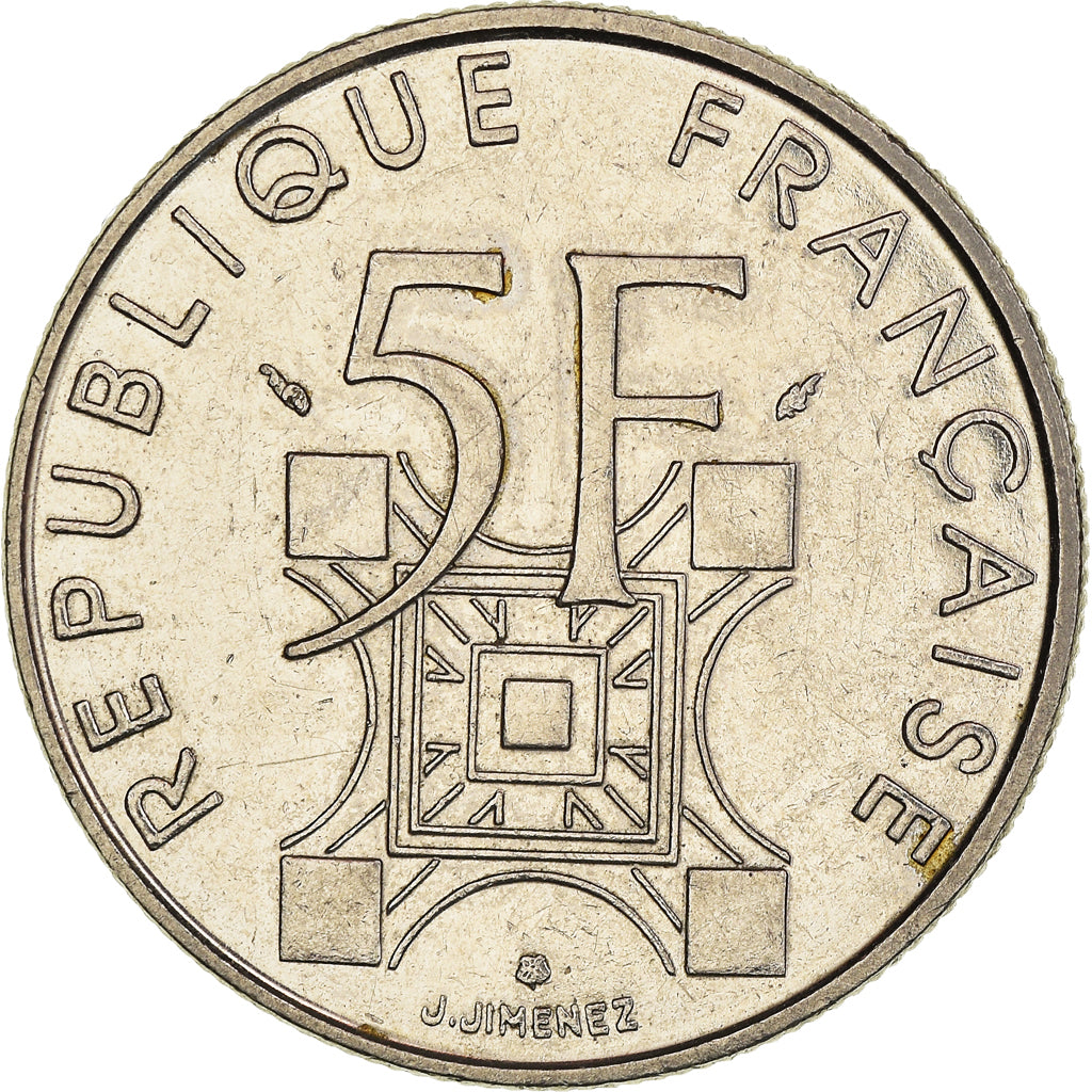 Moneta, Francia, Tour Eiffel, 5 Francs, 1989, Paris, BB, Nichel, KM:968